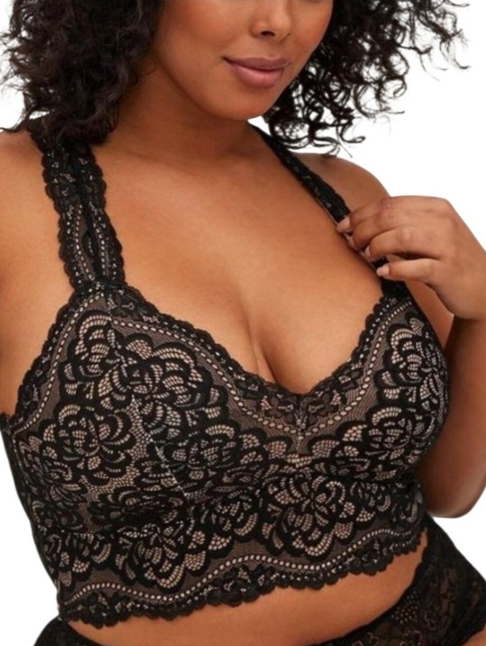 Torrid Black & Cream Lace Bralette